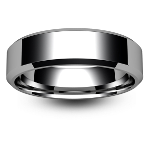  Plains Chamfered Edge Wedding Rings - Palladium 